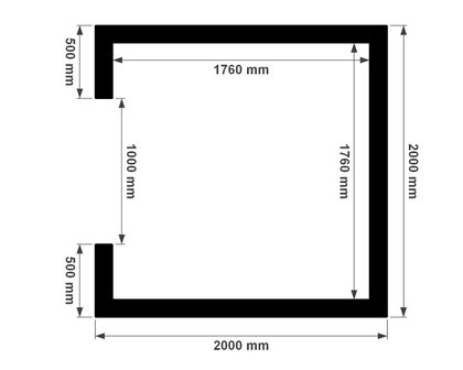 Plattegrond plat dak berging 2x2m