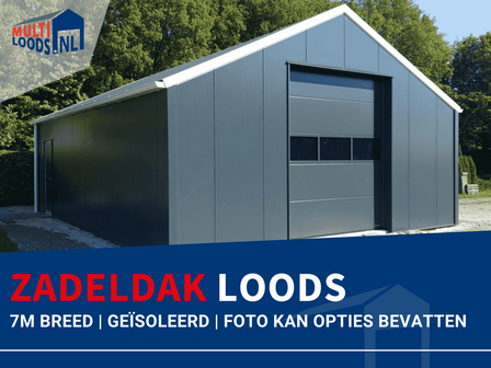 Zadeldak 7m breed geisoleerd Multiloods.nl