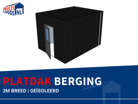 3m brede platdak berging geisoleerd