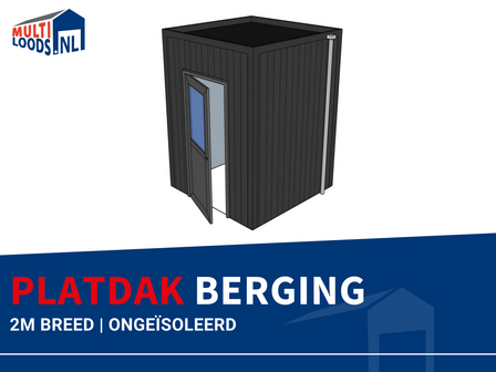 Platdak berging 2m breed onge&iuml;soleerd Multiloods.nl