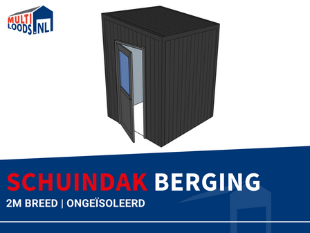 Schuindak berging 2m breed ongeisoleerd Multiloods.nl