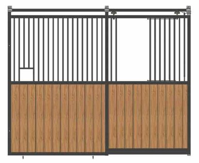 Voorwand met schuifdeur en minideur