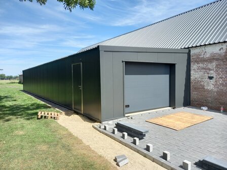 Lessenaarsdak loods 5x20m Multiloods.nl
