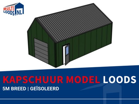 Kapschuur model | 5.0m Breed | Ge&iuml;soleerd