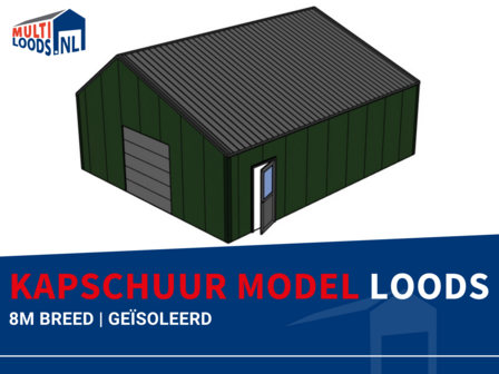 Kapschuur model | 8.0m Breed | Ge&iuml;soleerd