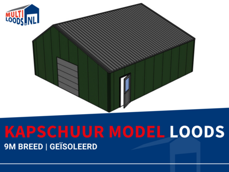 Kapschuur model | 9.0m Breed | Ge&iuml;soleerd