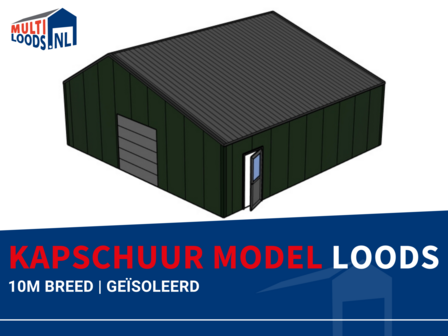Kapschuur model | 10.0m Breed | Ge&iuml;soleerd