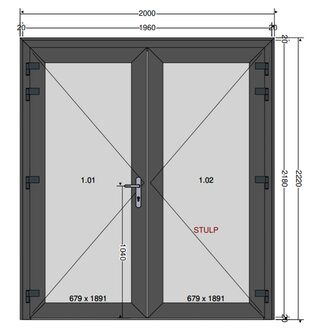Loopdeur | Kunststof  | Dubbel | Vol glas