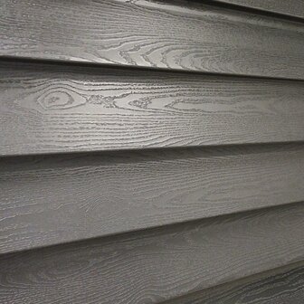 Staalrabat | 125mm plank hoote | Houtnerf structuur mat zwart | vanaf &euro; 24,95/m2