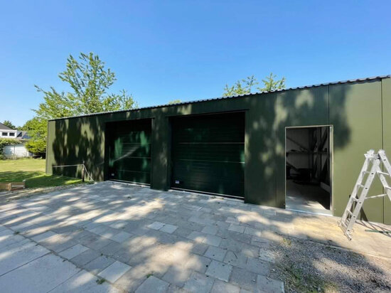 Zadeldak loods 6x14x3m