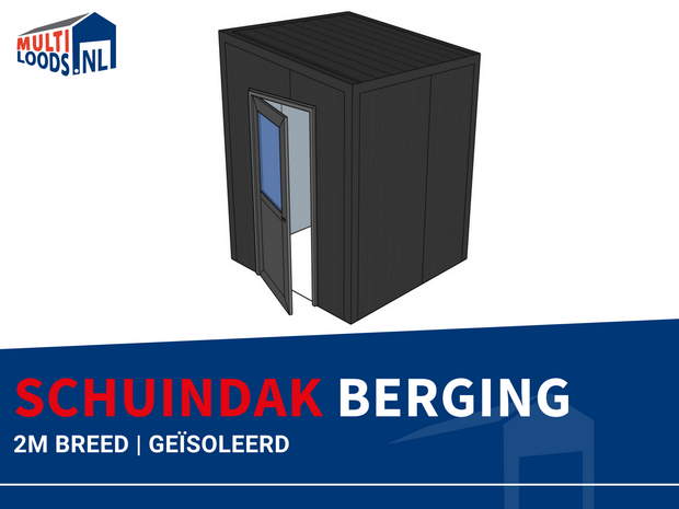 2m Brede schuindak berging geïsoleerd Multiloods.nl