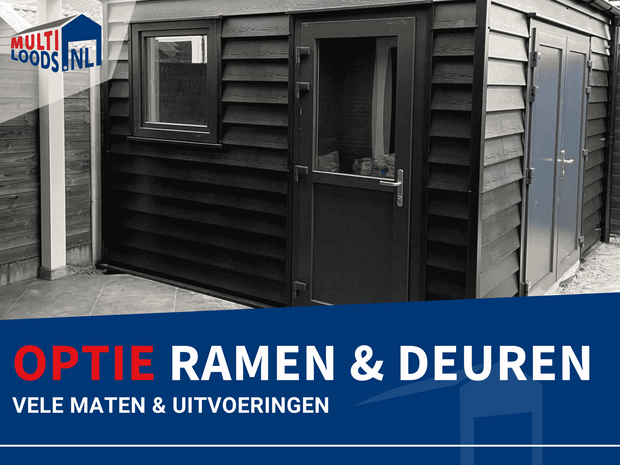 Ramen en deuren schuindak berging Multiloods.nl