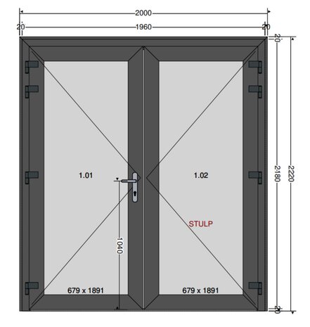 Loopdeur | Kunststof  | Dubbel | Vol glas