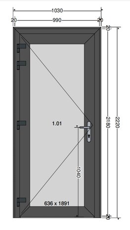 Loopdeur | Kunststof | Enkel | Vol glas