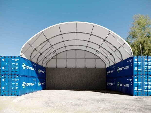 Boog container/ bunkeroverkapping 15x12m
