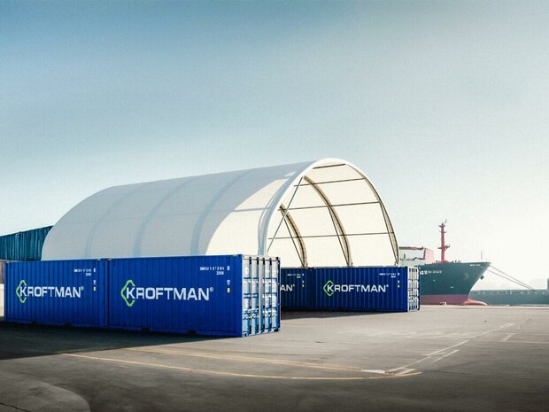 Boog container/ bunkeroverkapping 15x12m
