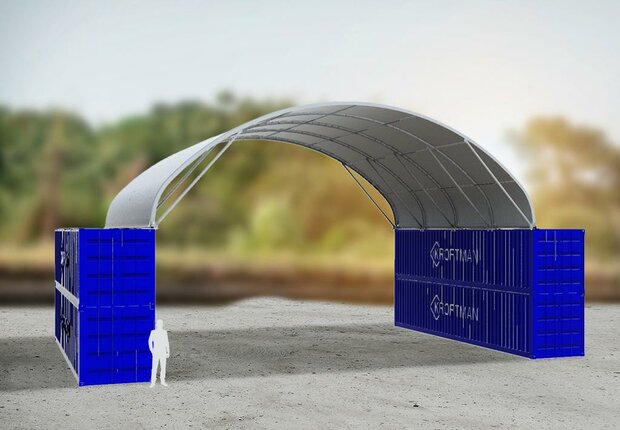 Boog container/ bunkeroverkapping 15x12m