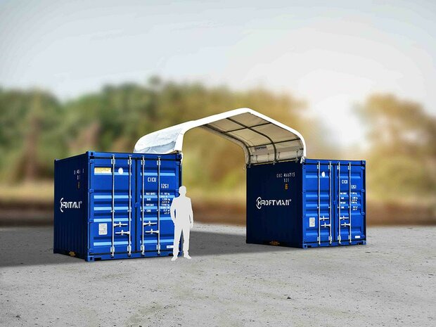 Zadeldak container/ bunkeroverkapping 4x3m