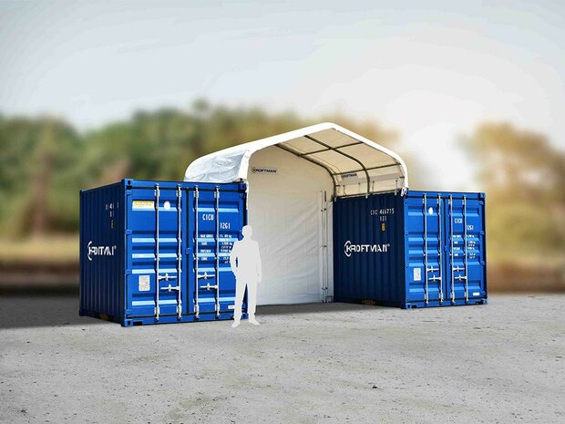 Zadeldak container/ bunkeroverkapping 4x3m