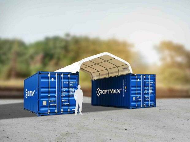 Zadeldak container/ bunkeroverkapping 4x6m
