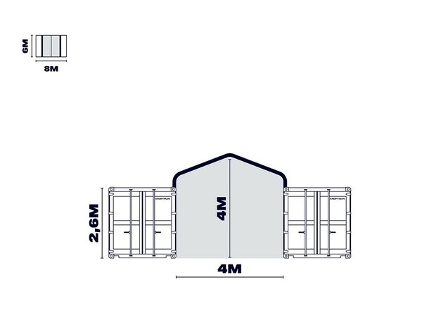 Zadeldak container/ bunkeroverkapping 4x6m