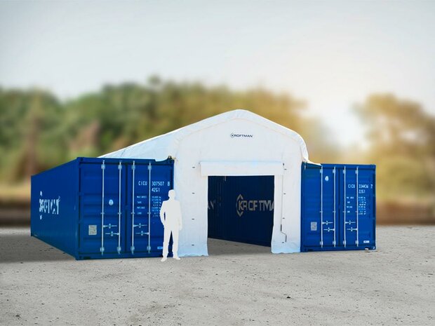 Zadeldak container/ bunkeroverkapping 4x12m