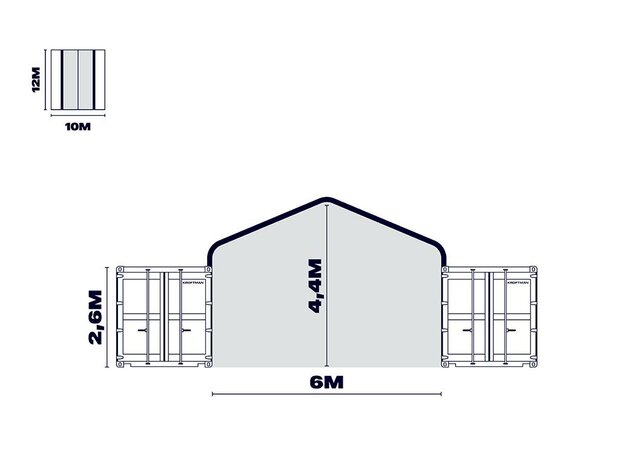 Zadeldak container/ bunkeroverkapping 6x12m