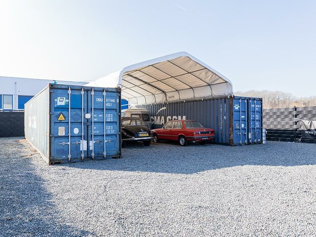Zadeldak container/ bunkeroverkapping 6x12m