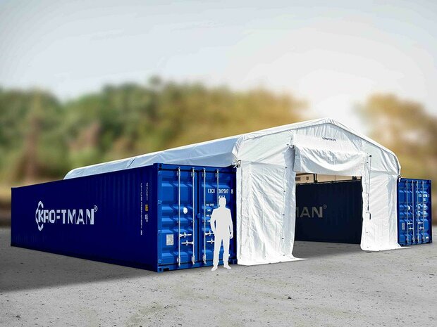 Zadeldak container/ bunkeroverkapping 8x12m