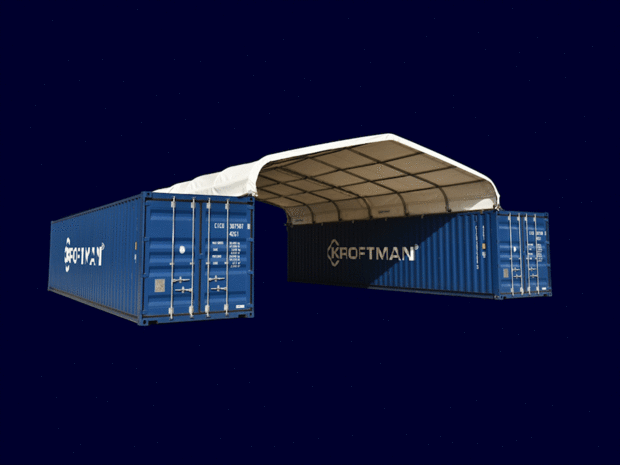 Zadeldak container/ bunkeroverkapping 8x12m