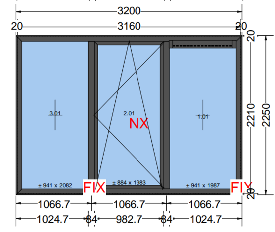 Draaikiepraam| Kunststof| Antraciet houtnerf | 3200x 2250
