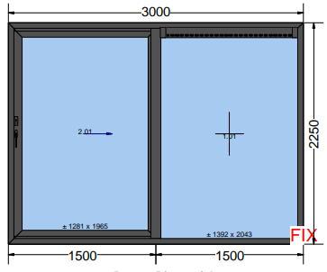 Schuifpui | Kunststof| Antraciet houtnerf | 3000x 2250