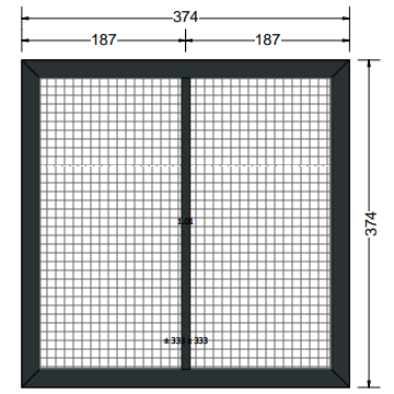 Draaikiepraam | Kunststof | Antraciet houtnerf | 500x500