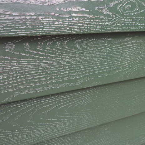 Staalrabat | 125mm plank hoote | Houtnerf structuur donker groen| vanaf &euro; 24,95/m2