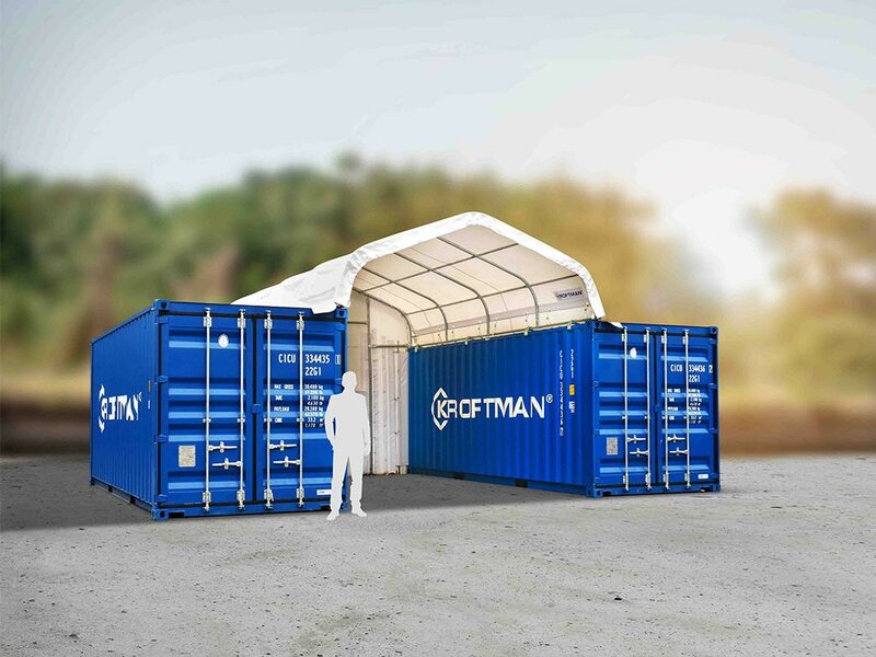 Zadeldak container/ bunkeroverkapping 4x6m