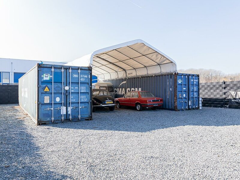 Zadeldak container/ bunkeroverkapping 6x12m