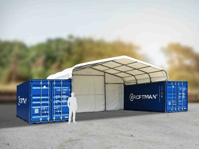 Zadeldak container/ bunkeroverkapping 8x6m
