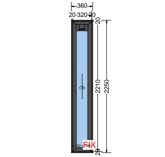 Raam | Kunststof | Antraciet houtnerf | 350x 2250