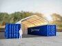 Zadeldak container/ bunkeroverkapping 6x12m