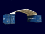 Zadeldak container/ bunkeroverkapping 8x6m