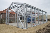Zadeldak berging 4x4m | Goothoogte 3m|