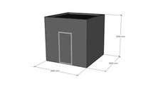 Platdak loods 3x3m | Goothoogte 3,0m