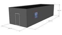 Platdak loods 4x12m | Goothoogte 3,0m