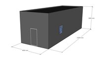Platdak loods 4x12m | Goothoogte 4,0m