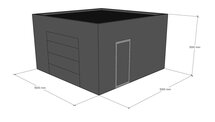 Platdak loods 5x5m | Goothoogte 3,0m