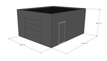 Platdak loods 5x6m | Goothoogte 3,0m