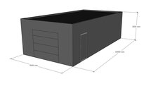 Platdak loods 5x10m | Goothoogte 3,0m