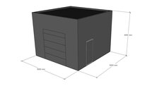 Platdak loods 5x5m | Goothoogte 4,0m