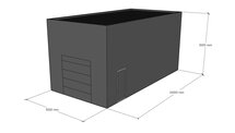 Platdak loods 5x10m | Goothoogte 5,0m