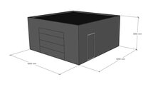 Platdak loods 6x6m | Goothoogte 3,0m